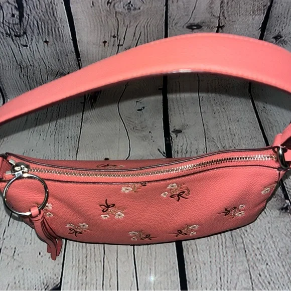 Rare! Coach Sutton Pink Leather Floral Crossbody Bag (Style #55373) - Picture 10 of 17